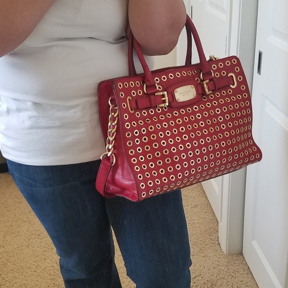 NWT Michael Kors Grommet leather handbag - Picture 2 of 8
